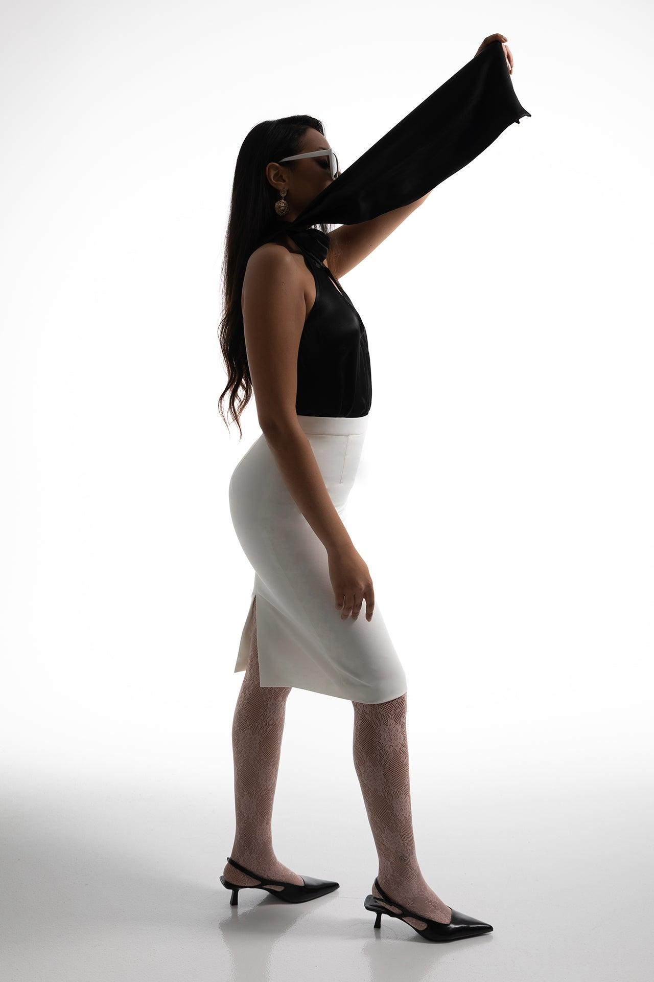 CLASSIC HIGH-WAISTED PENCIL SKIRT - MAZEJO