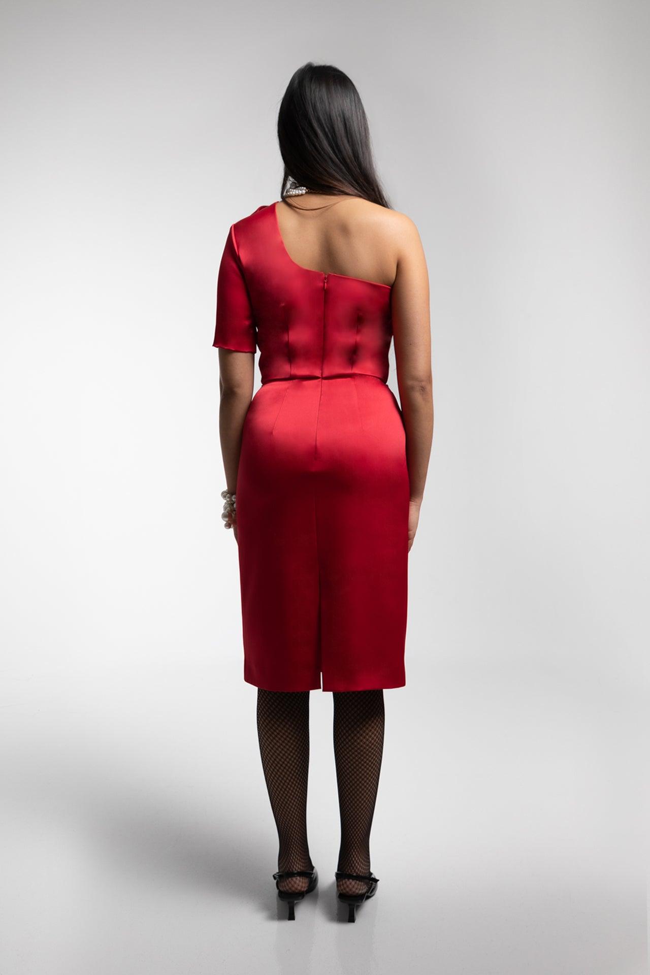 DRAPED ROSE DRESS - MAZEJO