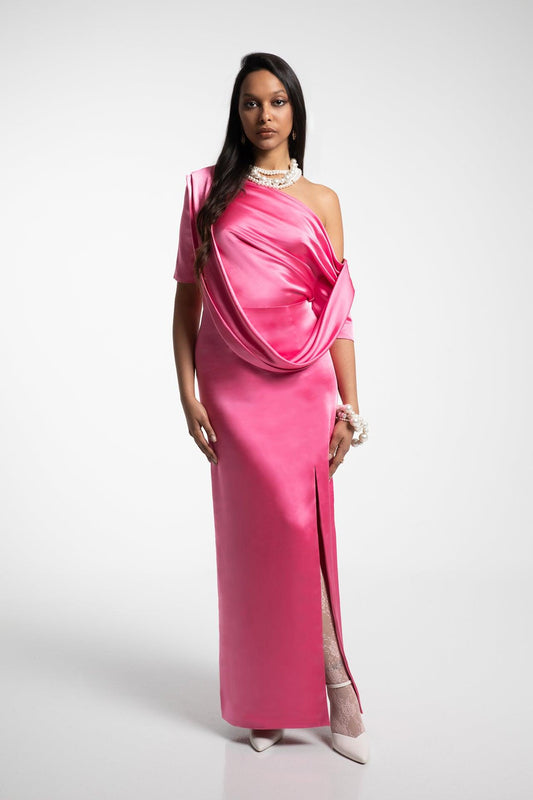 VERSATILE DRAPED DRESS - MAZEJO